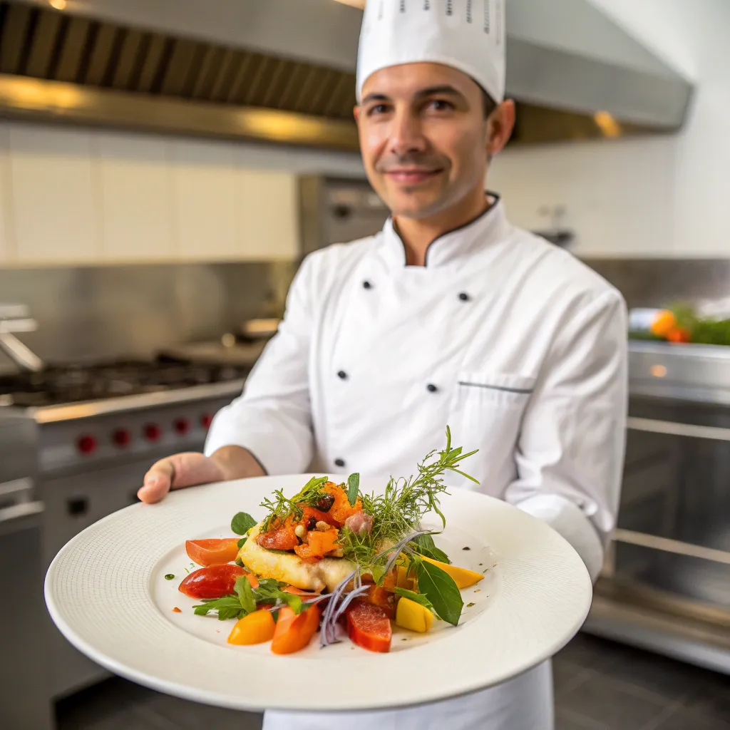 Professional Chef Presenting Vegan Dish